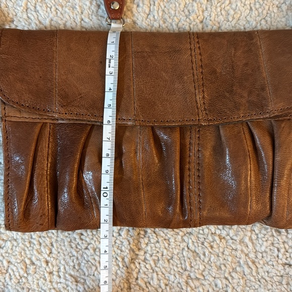 Brown leather wallet on chain. Crossbody or clutch - Picture 4 of 5